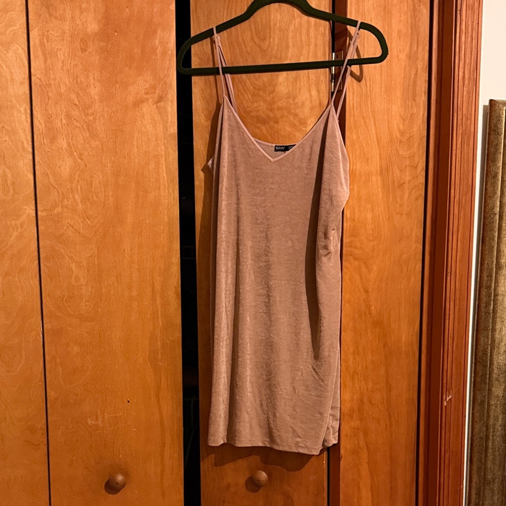 Beige Slip Tank silky dress - Women Zara size Medium